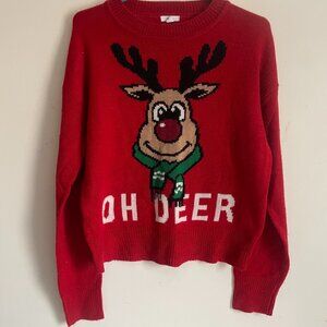 “Oh Deer” Reindeer Christmas Sweater